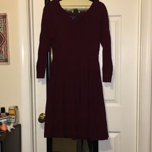 Burgundy Aztec Lace Dress